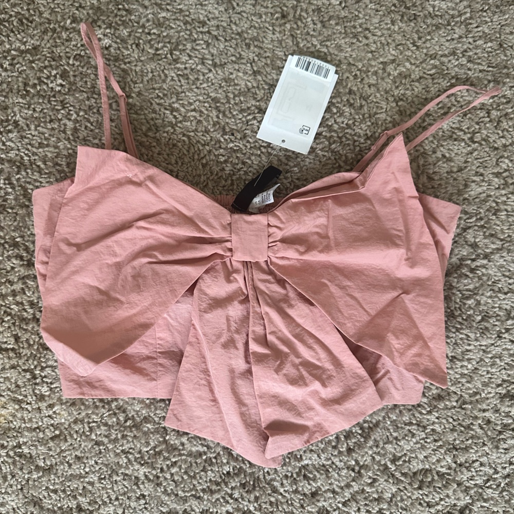 H&M Pink Asymmetrical Tie Front Camisole